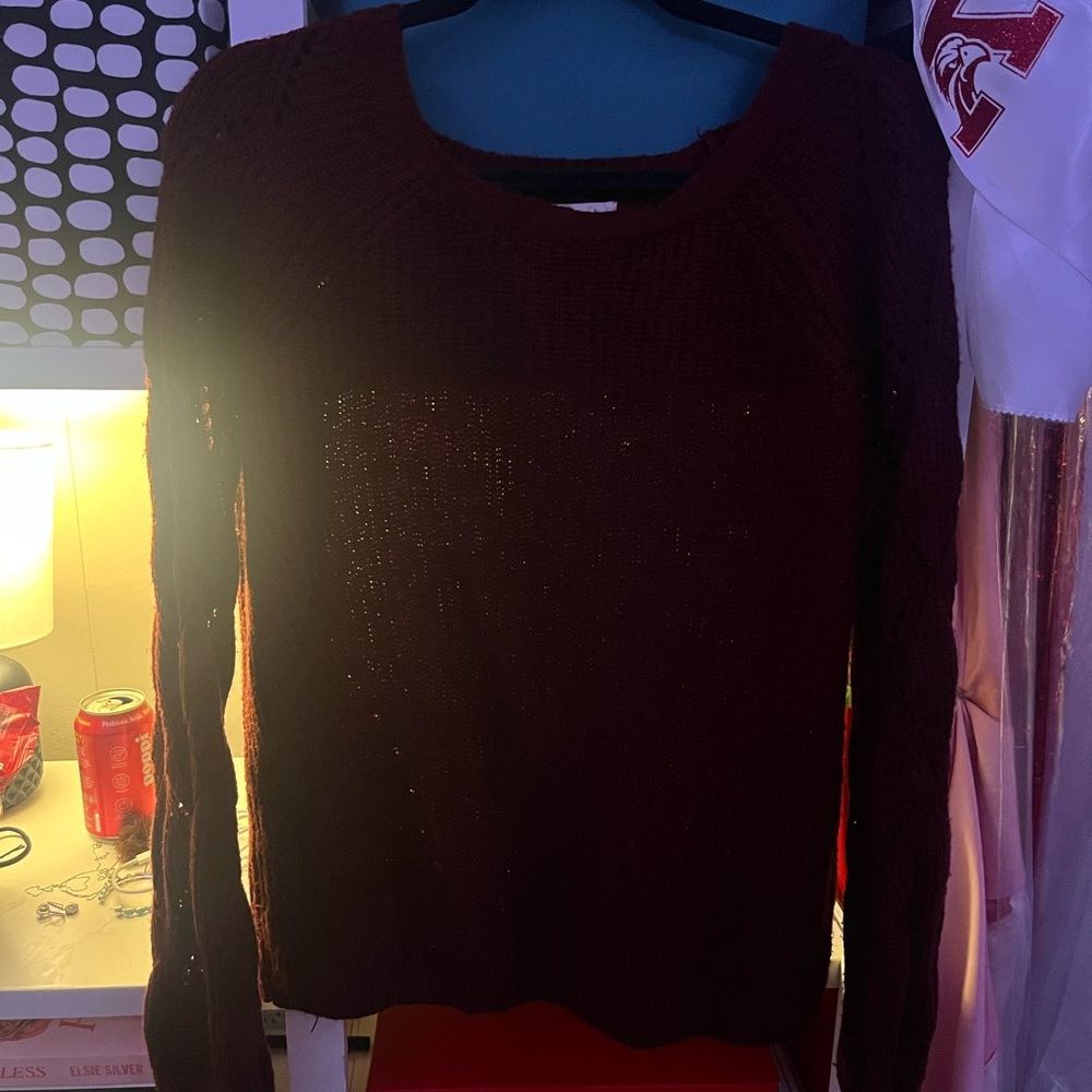 Maurices Red Crew Neck Sweater Classic Knit